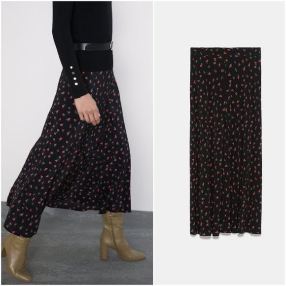 Zara Floral Print Boho Midi Skirt (NWT) - Picture 14 of 15